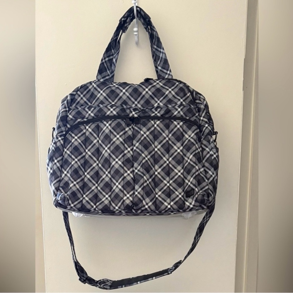 Lug Boxer 2 Convertible Overnight Bag-Plaid Grey-NWOT
